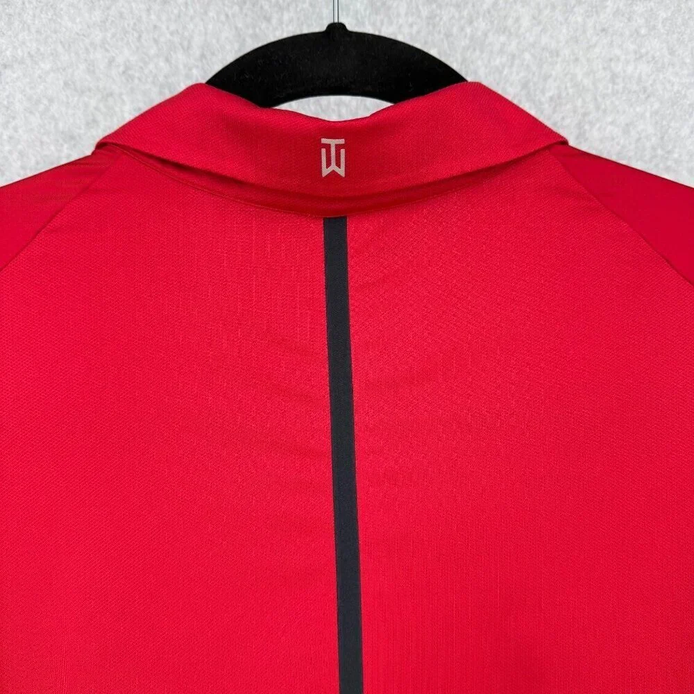 Nike Mens Trajectory Golf Polo Shirt Size XL Tiger Woods Collection Red Sunday
